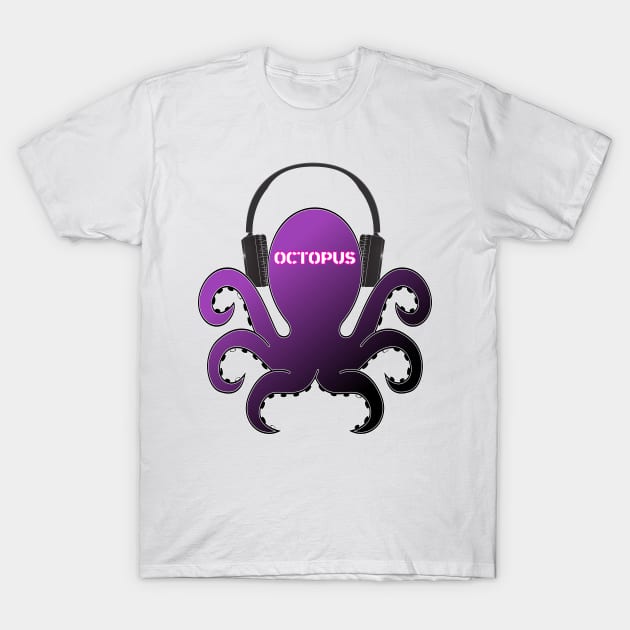 Octo Headphones T-Shirt by LAMAK-DS